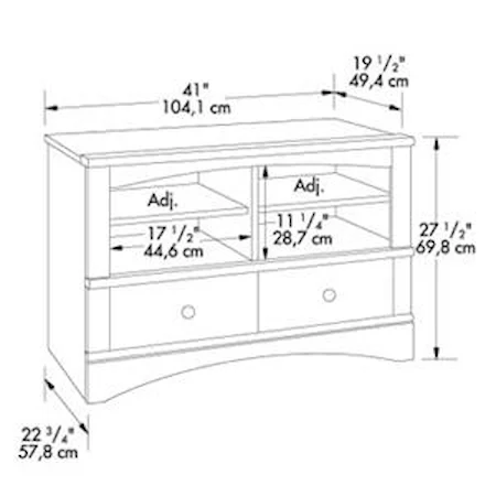 41" Antique White TV Stand